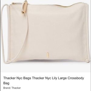 ▫️THACKER NYC “LILY” LARGE GENUINE CREME LEATHER IN LRG COSSBODY— New w/Tags!